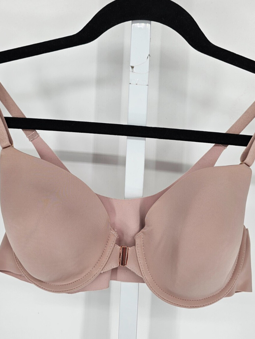 Soma Womens Sz 34C Vanishing 360 Perfect Coverage Front Clasp Bra Beige